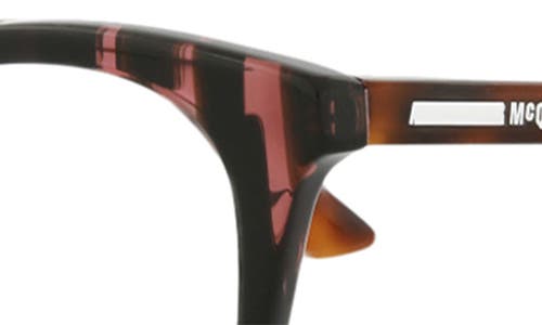 Alexander Mcqueen Mcqueen 51mm Oval Optical Glasses In Burgundy Havana
