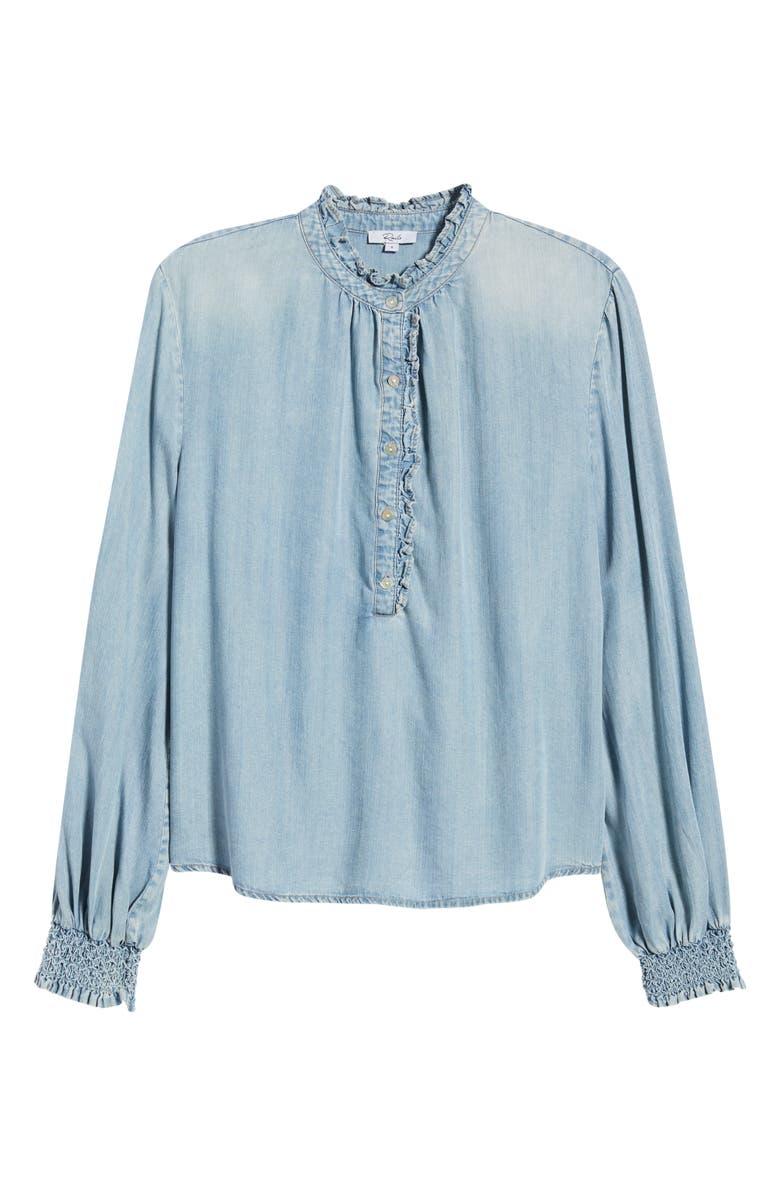 Rails Kimmy Ruffle Chambray Top, Alternate, color, Washed Blue