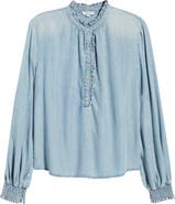 Rails Kimmy Ruffle Chambray Top