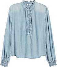 Rails Kimmy Ruffle Chambray Top
