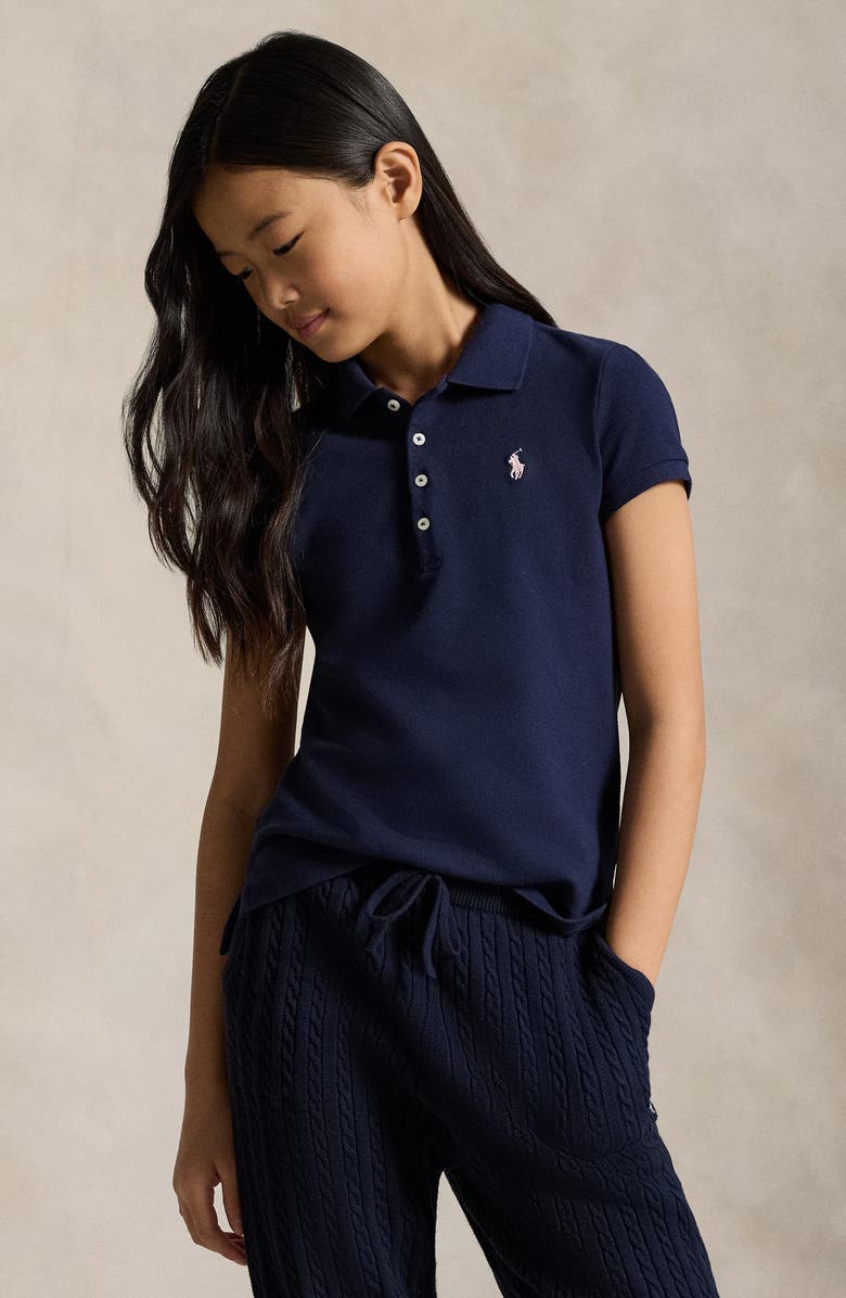 Polo Ralph Lauren Kids' Stretch Cotton Mesh Polo, Alternate, color, Refined Navy