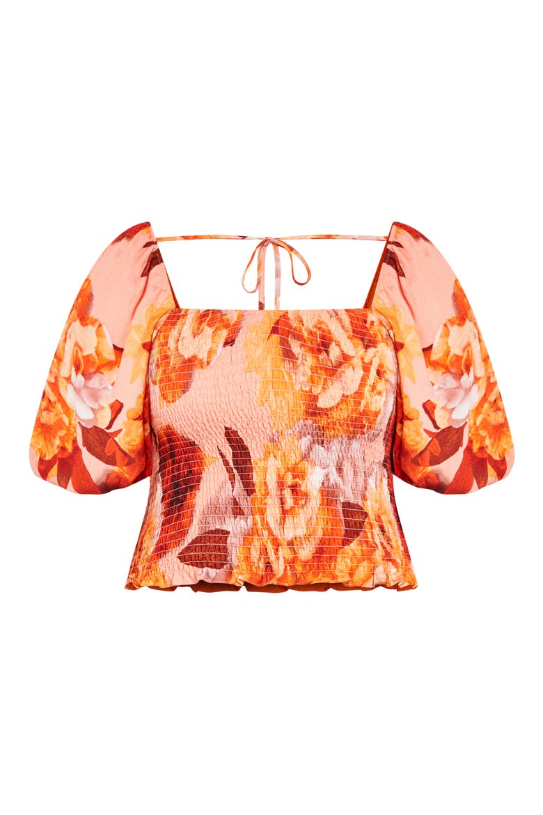 Poppie Print Smocked Crop Top, Alternate, color, FLORAL