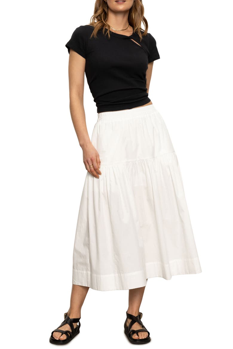Cotton Poplin Prairie Skirt, Alternate, color, WHITE