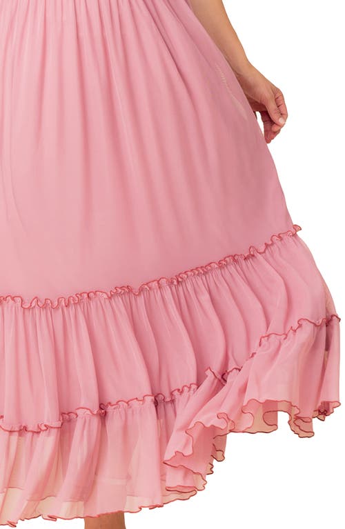 Kiyonna Isla Tiered Mesh Skirt In Rose Quartz
