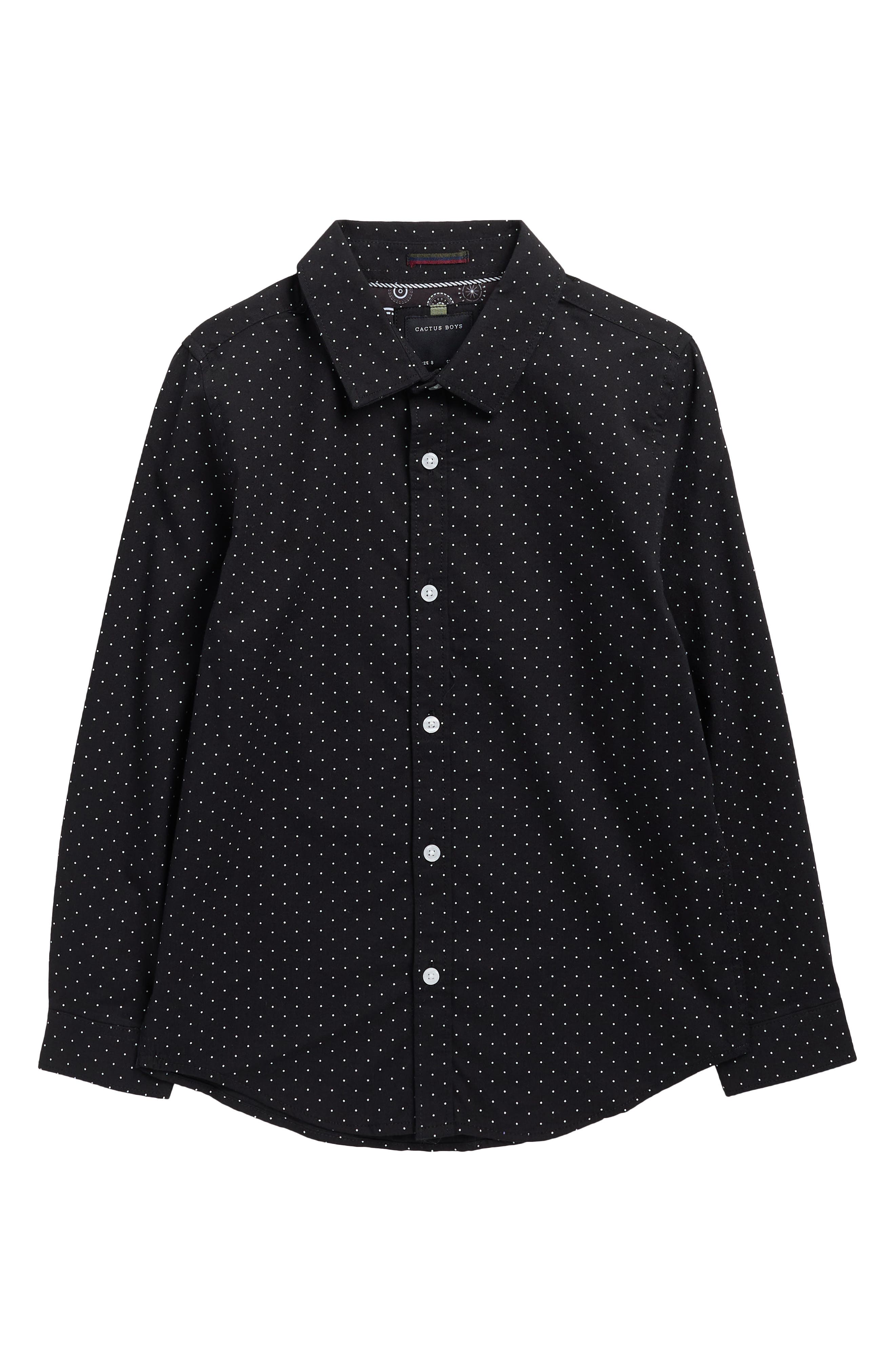 DENIM AND FLOWER Kids' Dot Print Button-Up Shirt