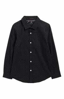 DENIM AND FLOWER Kids' Dot Print Button-Up Shirt
