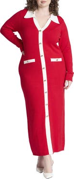 ELOQUII Sweetheart Sweater Dress