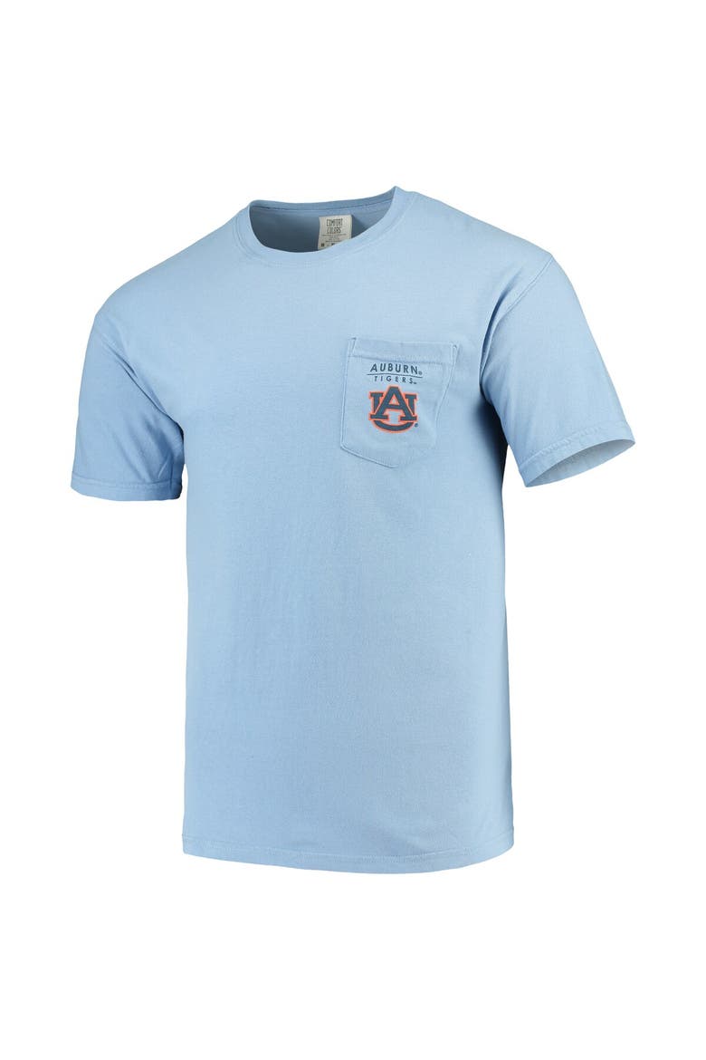 Men's Blue Auburn Tigers Landscape Shield Comfort Colors Pocket T-Shirt, Alternate, color, Blue