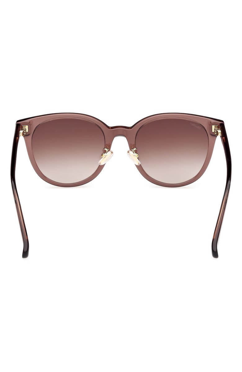 Max Mara 54mm Round Sunglasses, Alternate, color, Shiny Dark Brown / Brown