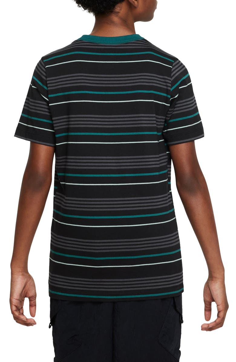 Nike Kids' Sportswear Stripe Cotton Logo T-Shirt, Alternate, color, 