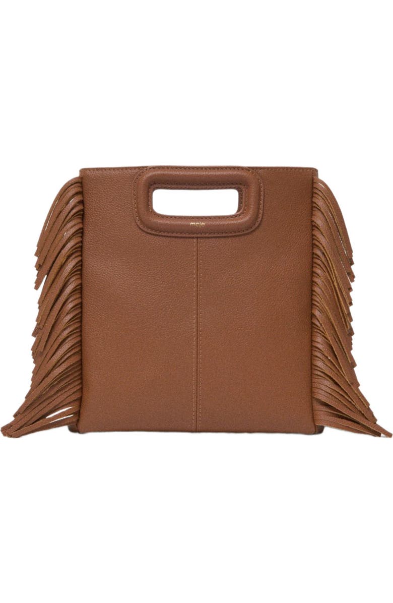maje Grained leather M bag, Main, color, Cognac Brown