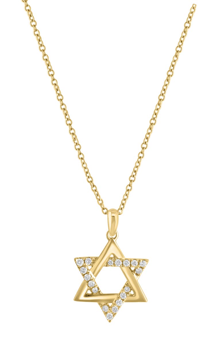 EFFY 14K Yellow Gold Diamond Star of David Pendant Necklace - 0.14ct., Main, color, Gold