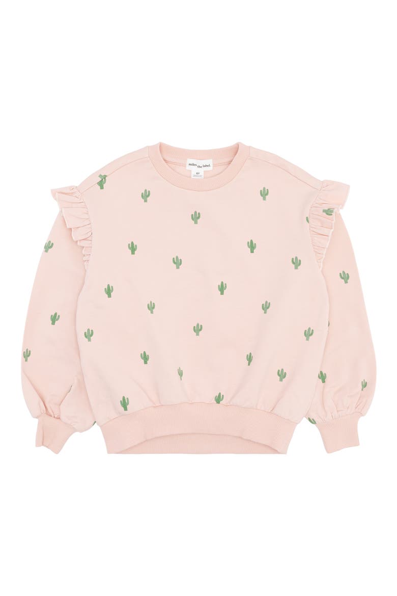 Kids' Cactus Print Stretch Organic Cotton Sweatshirt, Main, color, 401 LIGHT PINK