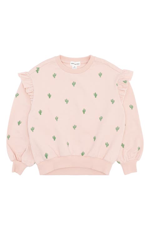 Kids' Cactus Print Stretch Organic Cotton Sweatshirt
