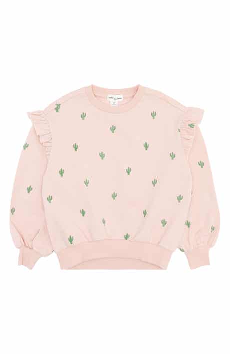 Kids' Cactus Print Stretch Organic Cotton Sweatshirt