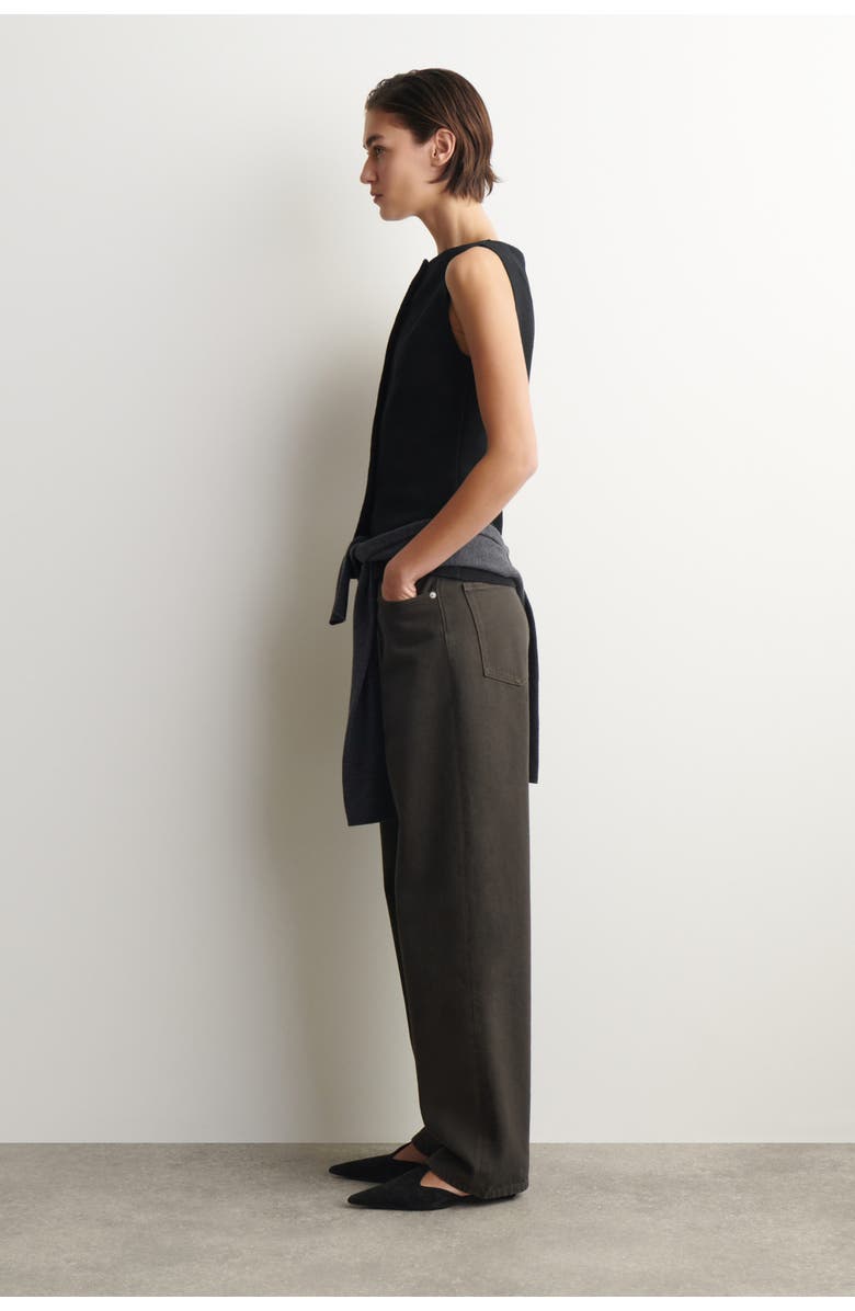 COS Cotton-Blend Crepe Vest, Alternate, color, Black