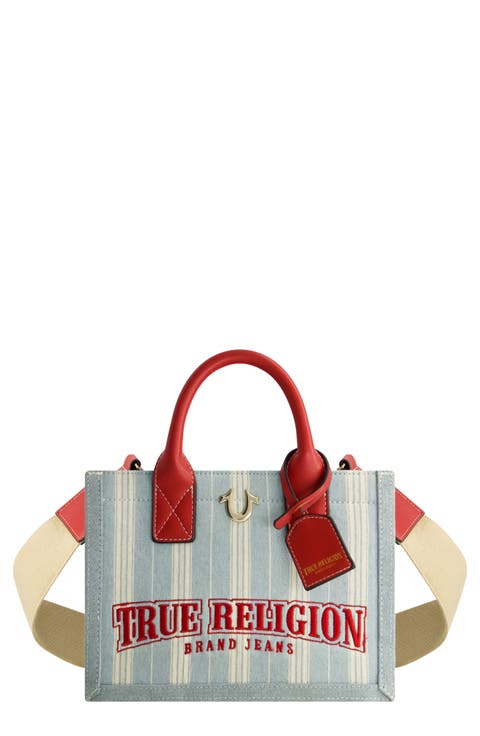 Denim Stripe Modern Tote