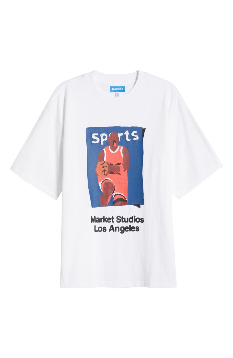 MARKET Basketball Cotton Graphic T-Shirt, Alternate, color, White