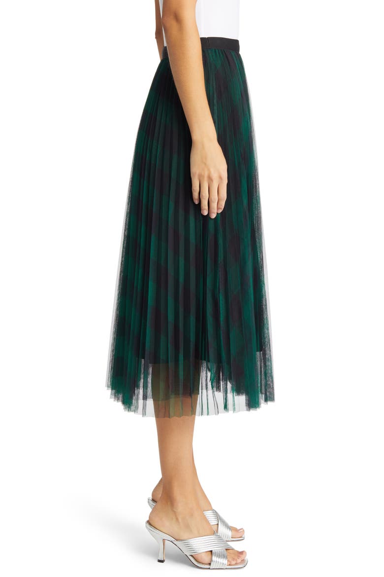 Belinda Plaid A-Line Skirt, Alternate, color, GREEN
