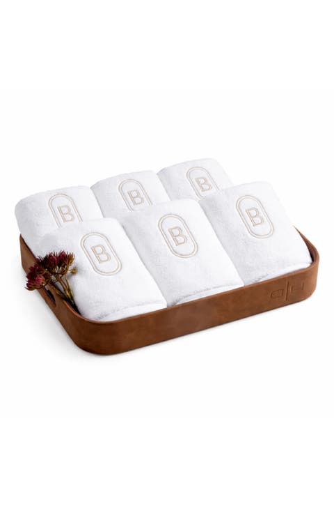 Set of 6 Monogram Fingertip Towels