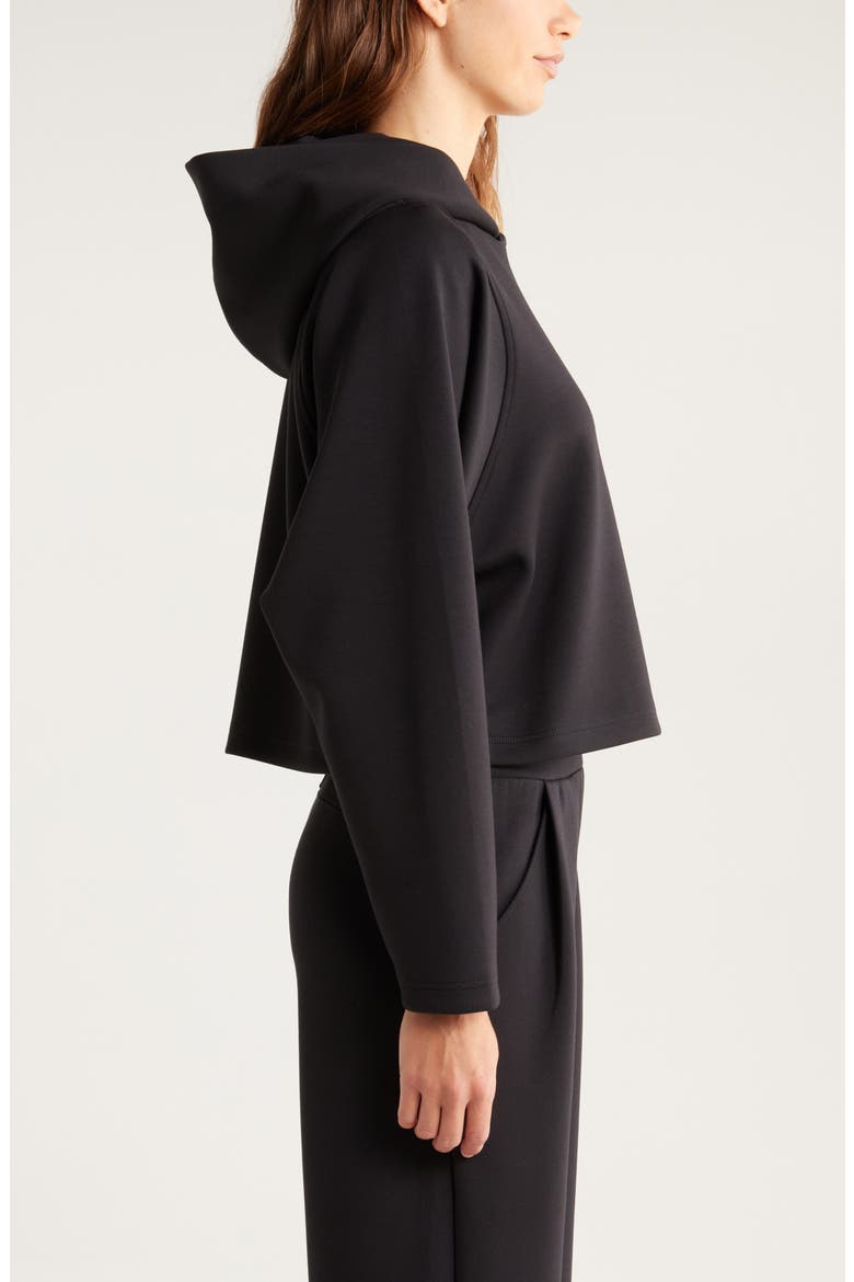 Luxe Boxy Hoodie, Alternate, color, BLACK