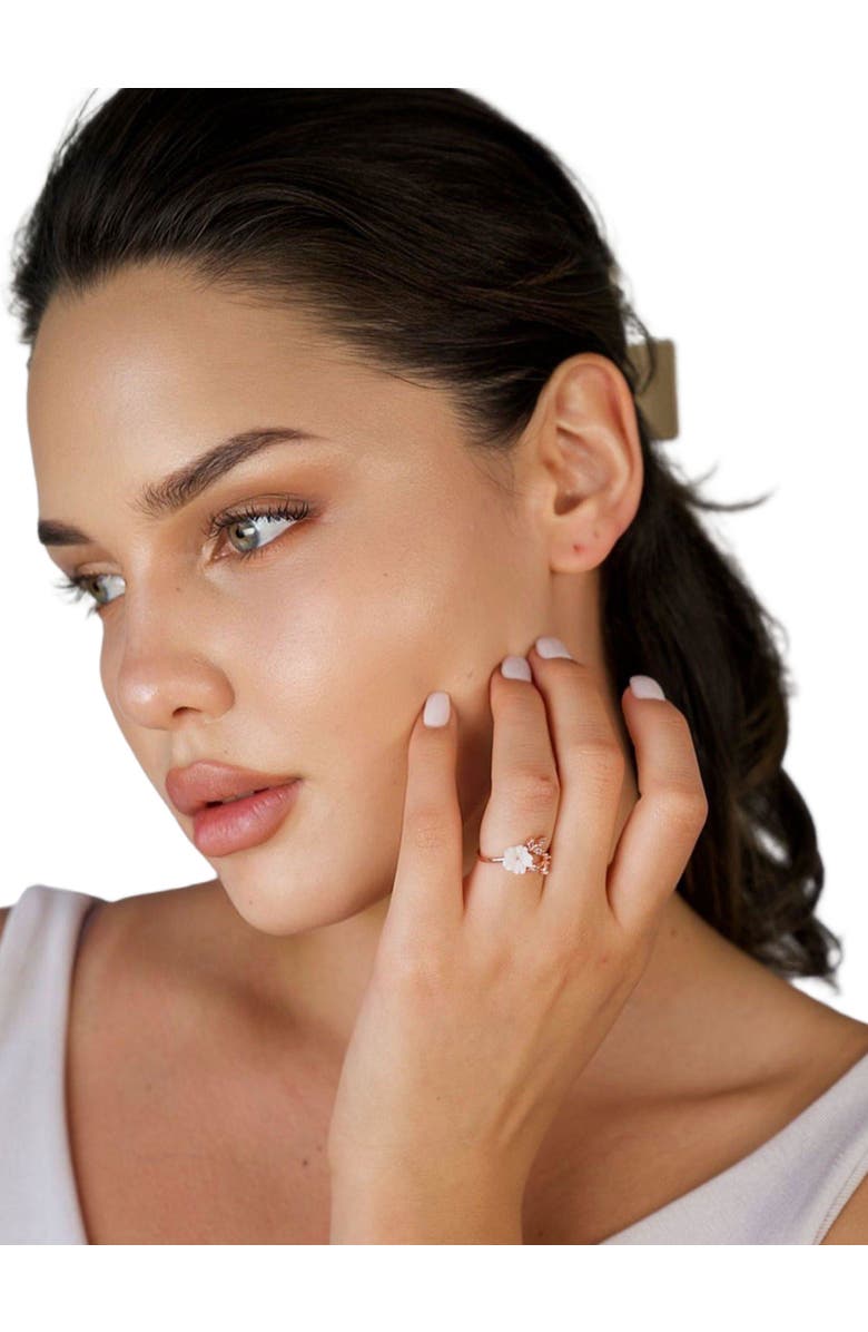 DLORIA Cherry Blossom Adjustable Ring, Alternate, color, Rose Gold