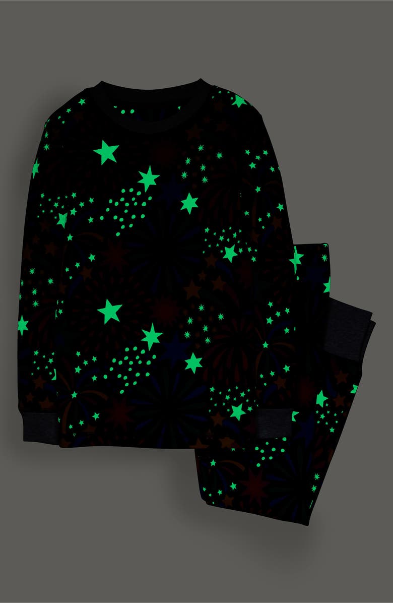 Mini Boden Kids' Glow in the Dark Two-Piece Fitted Pajamas, Alternate, color, 
