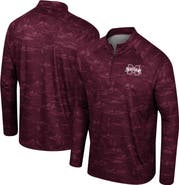 COLOSSEUM Men's Colosseum Maroon Mississippi State Bulldogs Carson Raglan Quarter-Zip Jacket