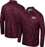 COLOSSEUM Men's Colosseum Maroon Mississippi State Bulldogs Carson Raglan Quarter-Zip Jacket