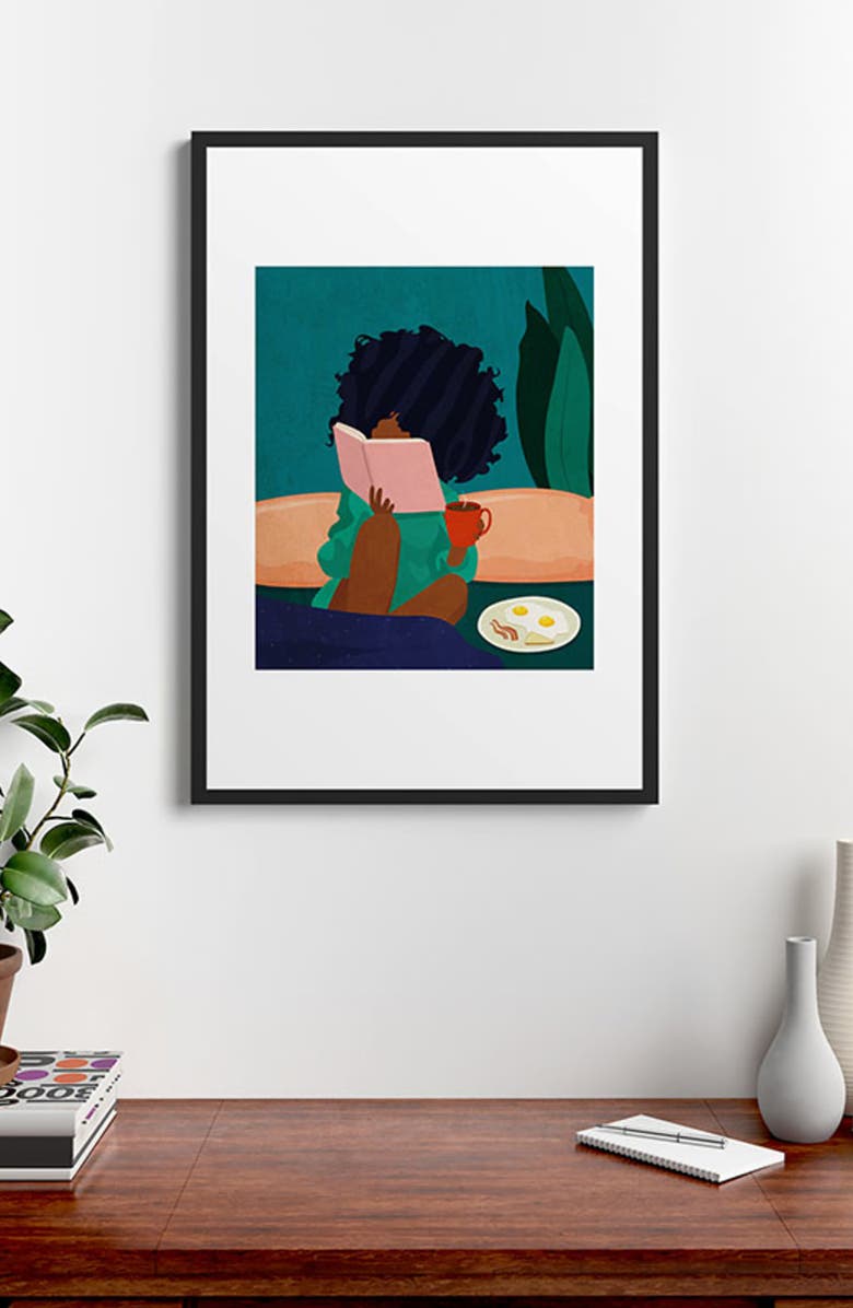 Deny Designs Stay Home #5 Framed Wall Art, Alternate, color, Blue