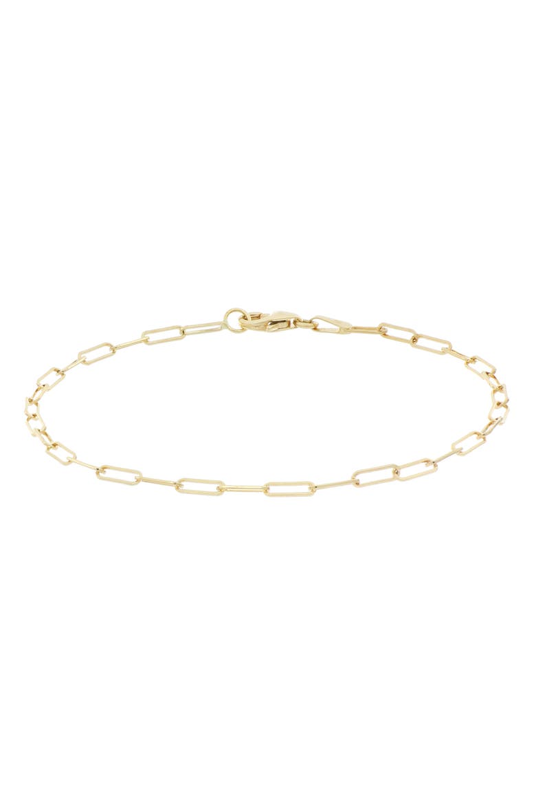 Ofira 14K Gold Rectangular Chain Bracelet, Main, color, 14KY