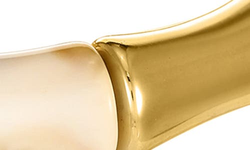 Ettika Cream Bamboo Textured Bangle Bracelet In White