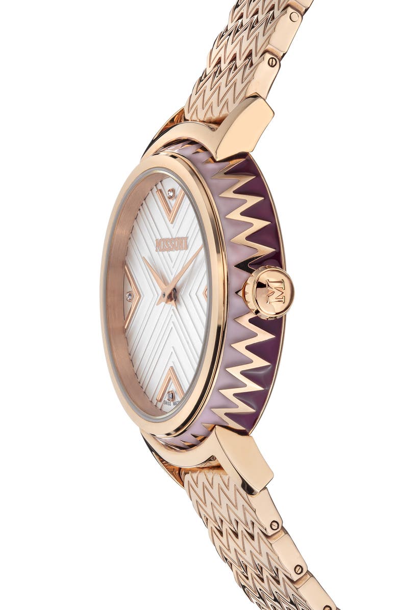 Missoni Chevron Joy Diamond Bracelet Watch, 37mm, Alternate, color, 