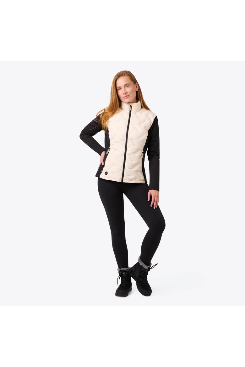 Aria Natural Down Hybrid Heated Jacket, Alternate, color, Black/Cream
