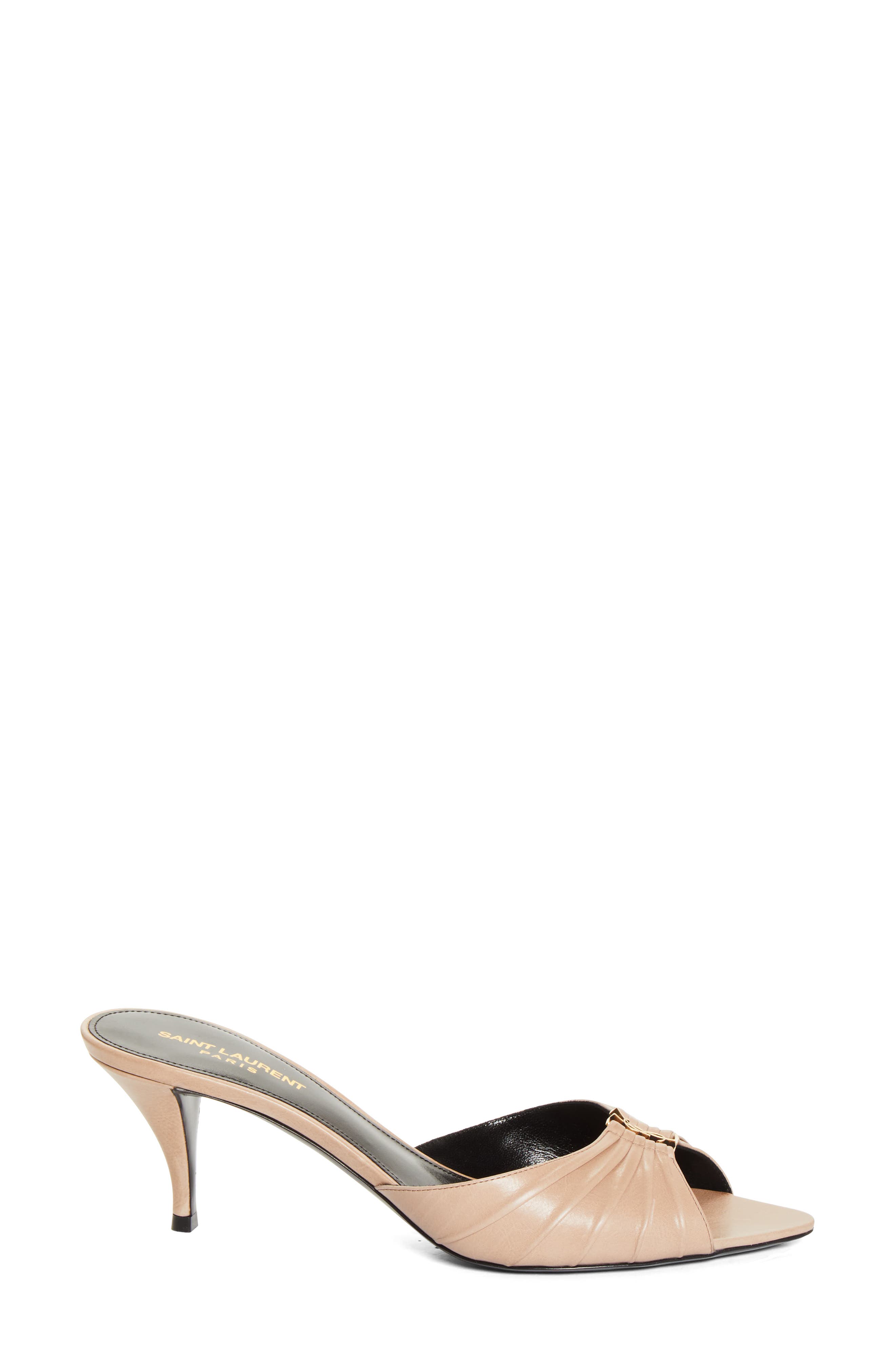 Saint Laurent Babylone Slide Sandal, Alternate, color, Lost Beige