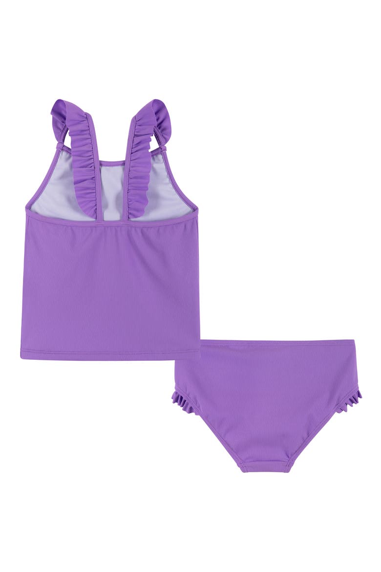 Kids' Appliqué Ruffle Two-Piece Swimsuit, Alternate, color, PURPLE