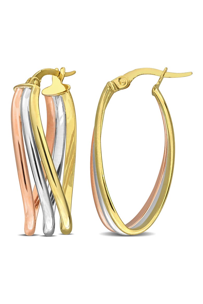 Triple Oval Twist Hoop Earrings, Main, color, MULTI-COLOR