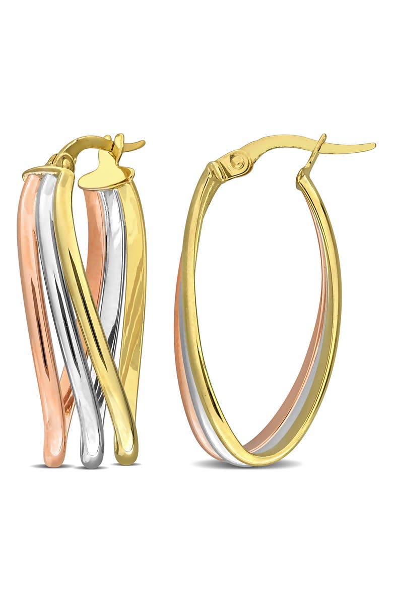 DELMAR Triple Oval Twist Hoop Earrings, Main, color, Multi-Color