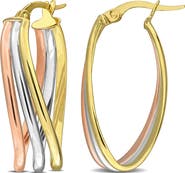 DELMAR Triple Oval Twist Hoop Earrings