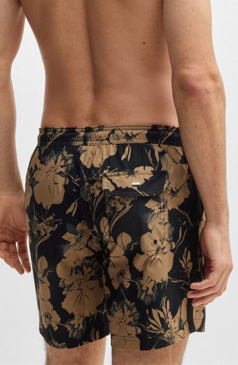 BOSS Alain Swim Trunks, Alternate, color, Black