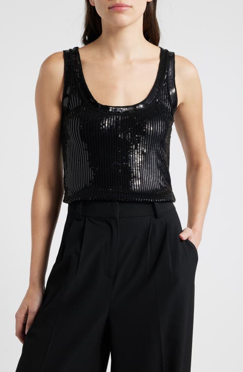 Isla Sequin Wool Tank Sweater