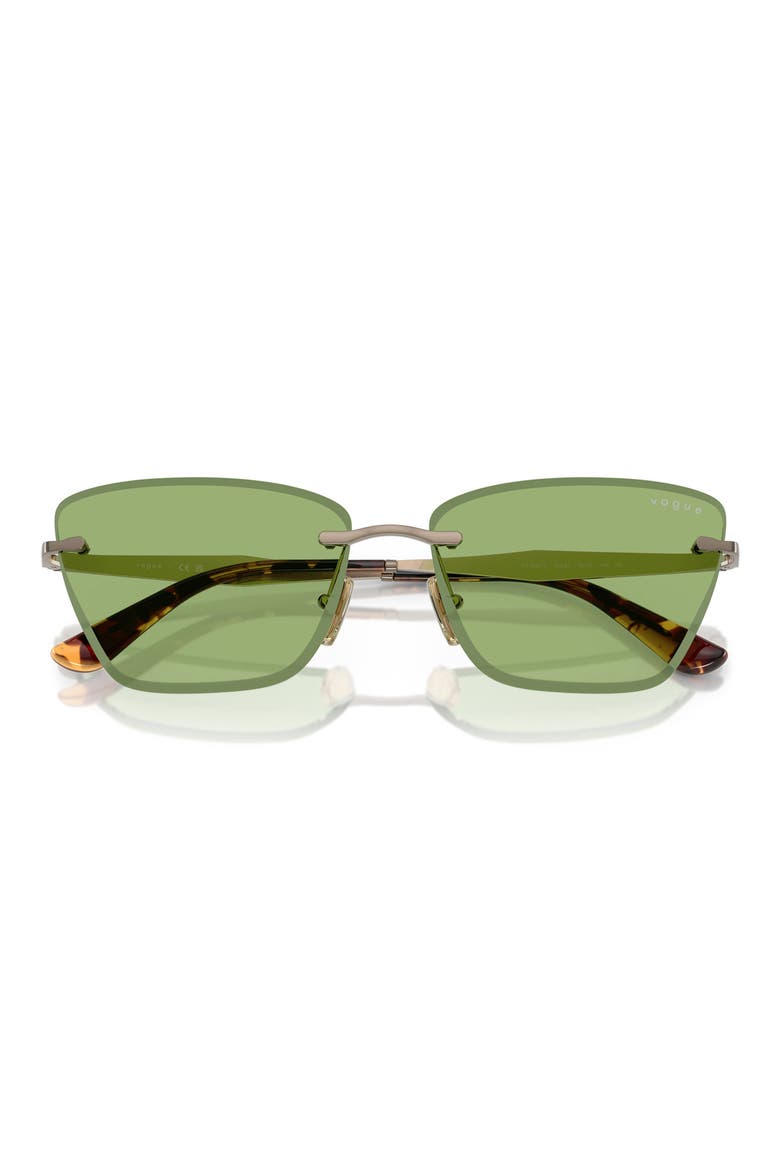 59mm Rimless Cat Eye Sunglasses, Alternate, color, LIGHT BROWN