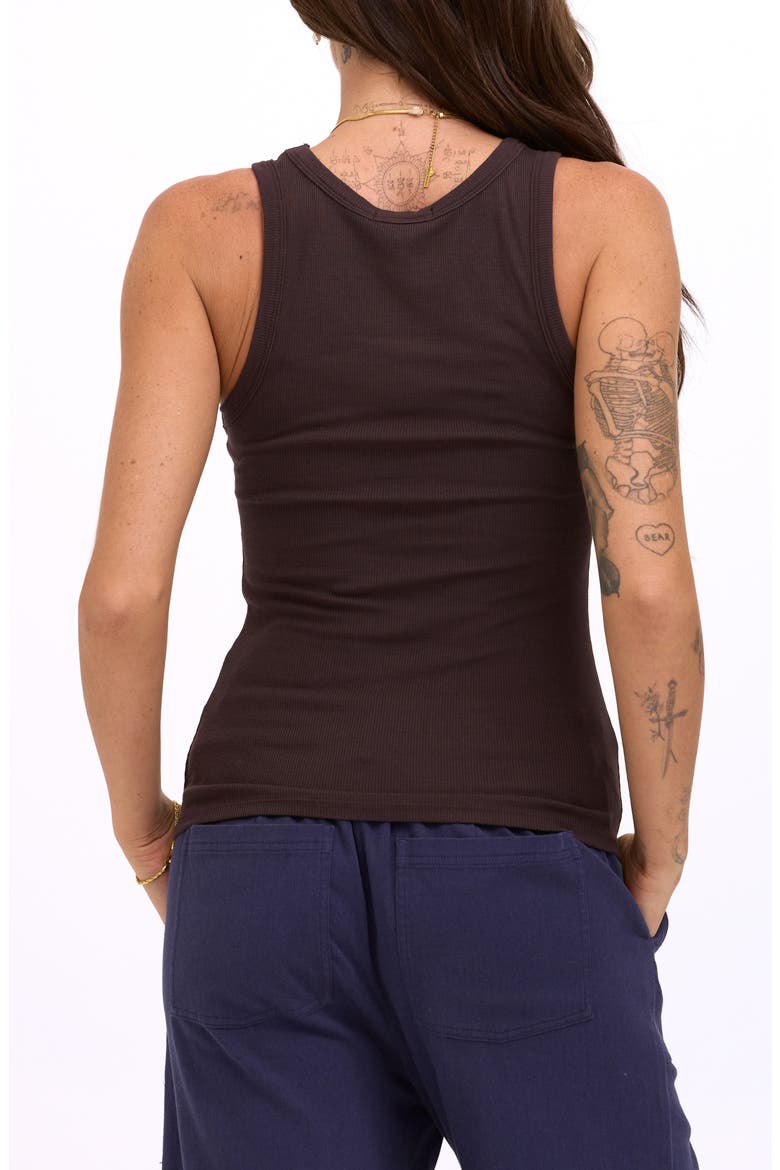Bailey Feather Ribbed Tank, Alternate, color, COCOA