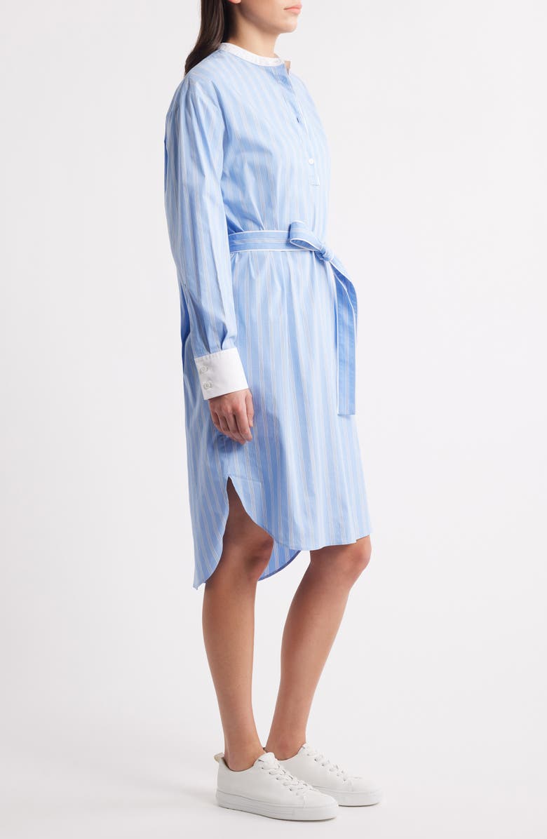 BOSS Dabime Long Sleeve Shirtdress, Alternate, color, Chambray Blue Stripe