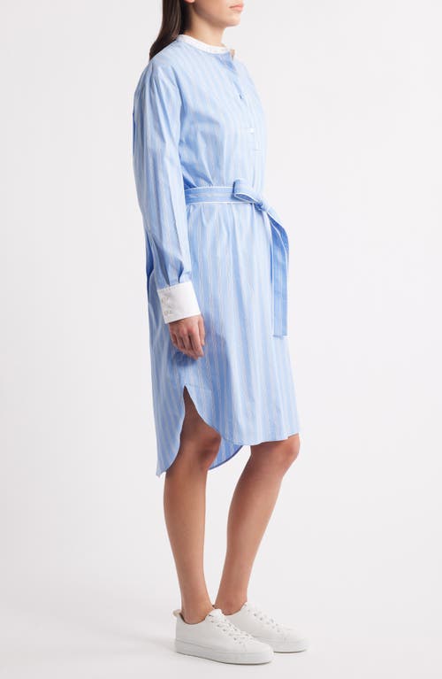 Hugo Boss Boss Dabime Long Sleeve Shirtdress In Blue