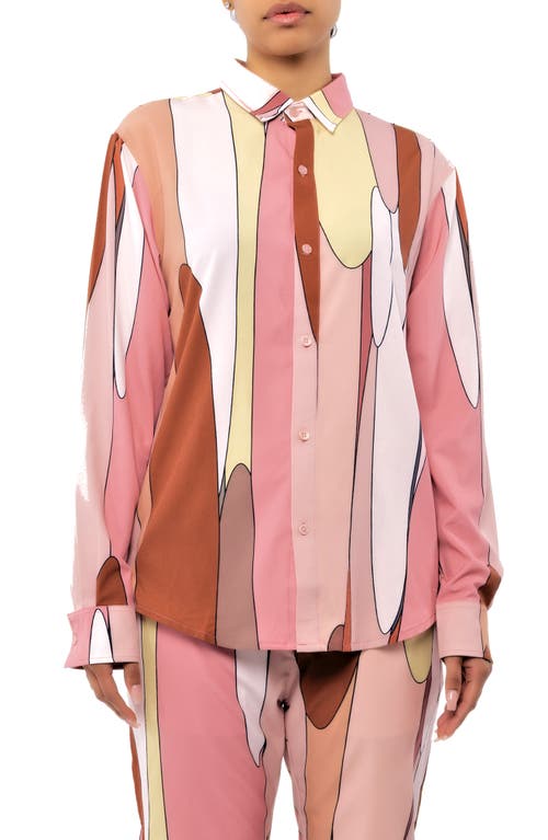 Dai Moda Drip Button-up Shirt In Pink