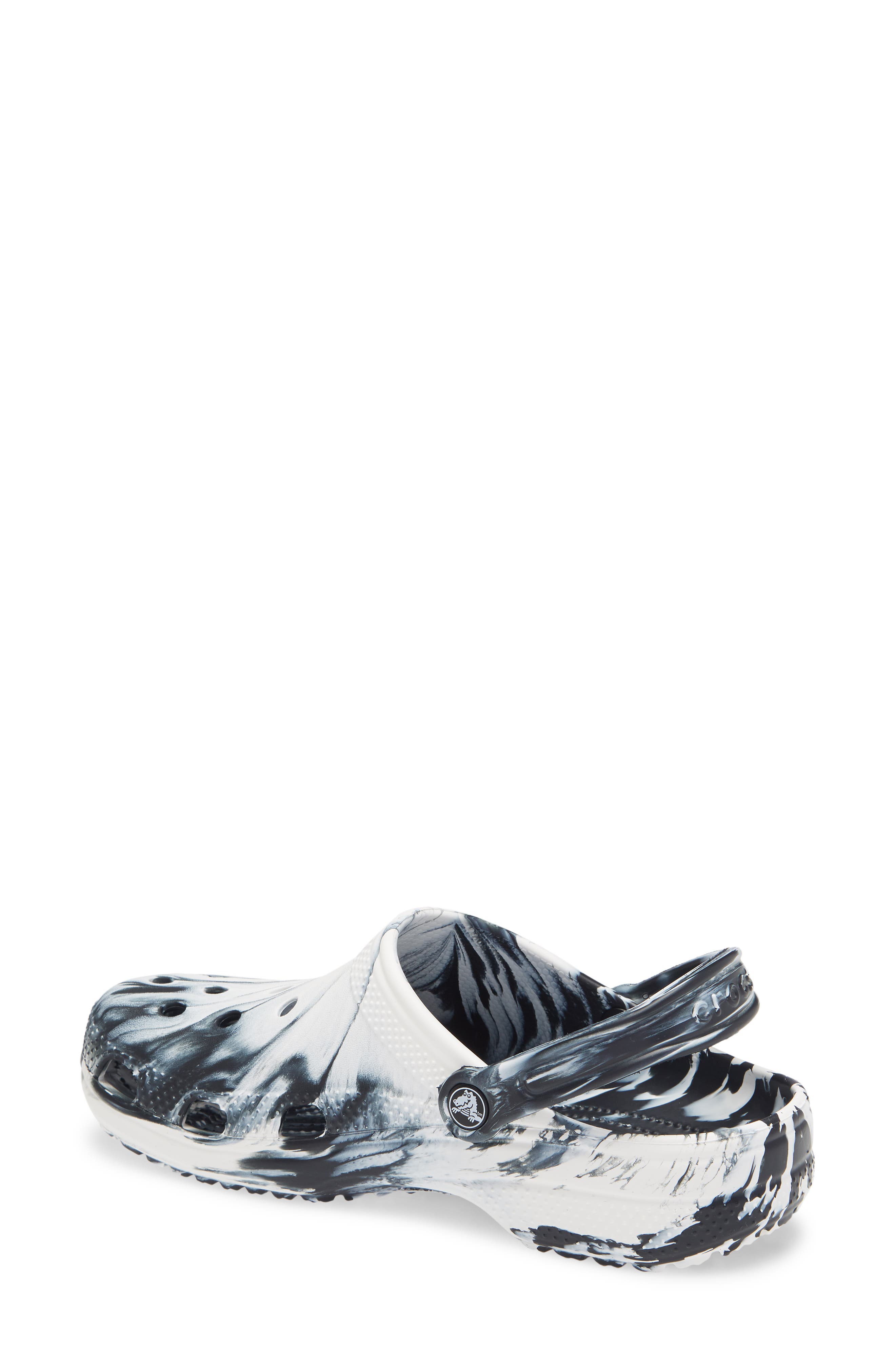 Classic Marbled Clog, Alternate, color, WHITE/ BLACK