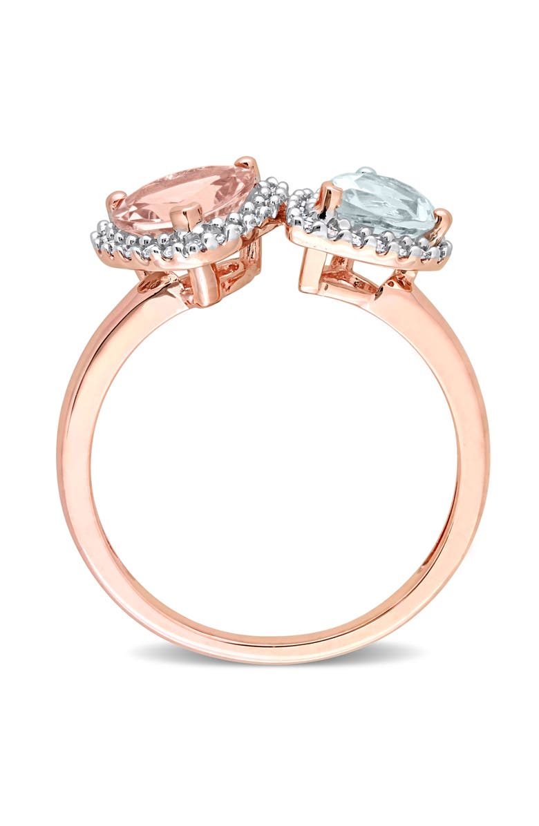 Julianna B. Morganite Aquamarine & Diamond Heart Ring 10k, Alternate, color, 