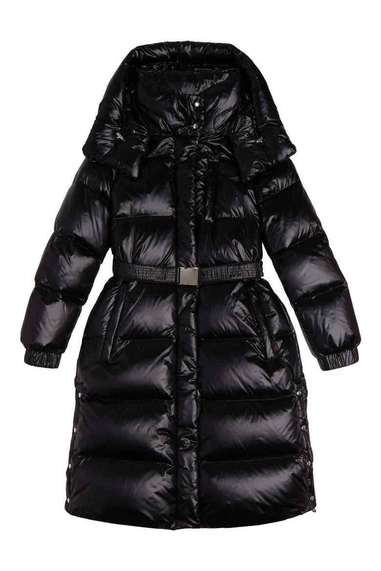 Aliquippa Long Down Puffer Coat, Alternate, color, BLACK