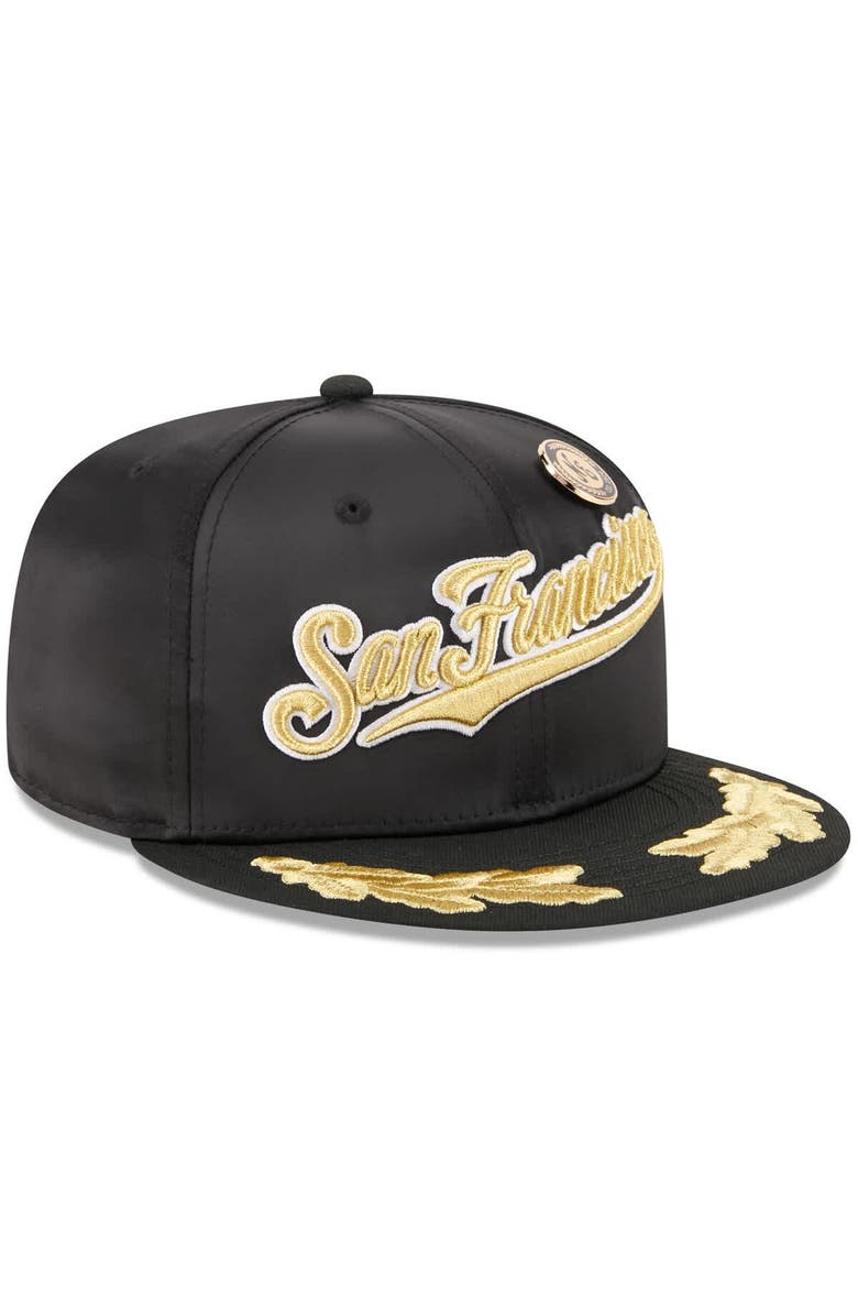 New Era Men's New Era Black San Francisco Giants 2025 59FIFTY Day Gold Leaf 59FIFTY Fitted Hat, Alternate, color, Black